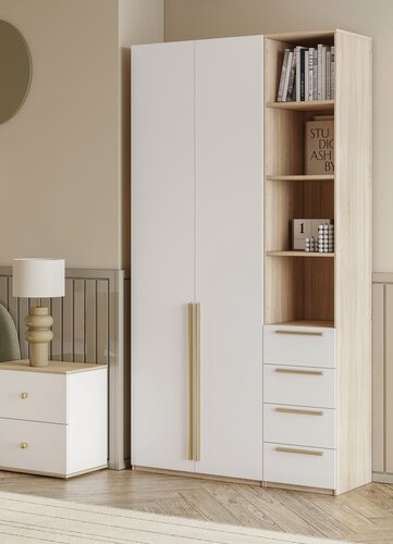 Изображение товара Шкаф распашной Хейсон-22 Дуб Сонома для одежды двухдверный 130*250*60