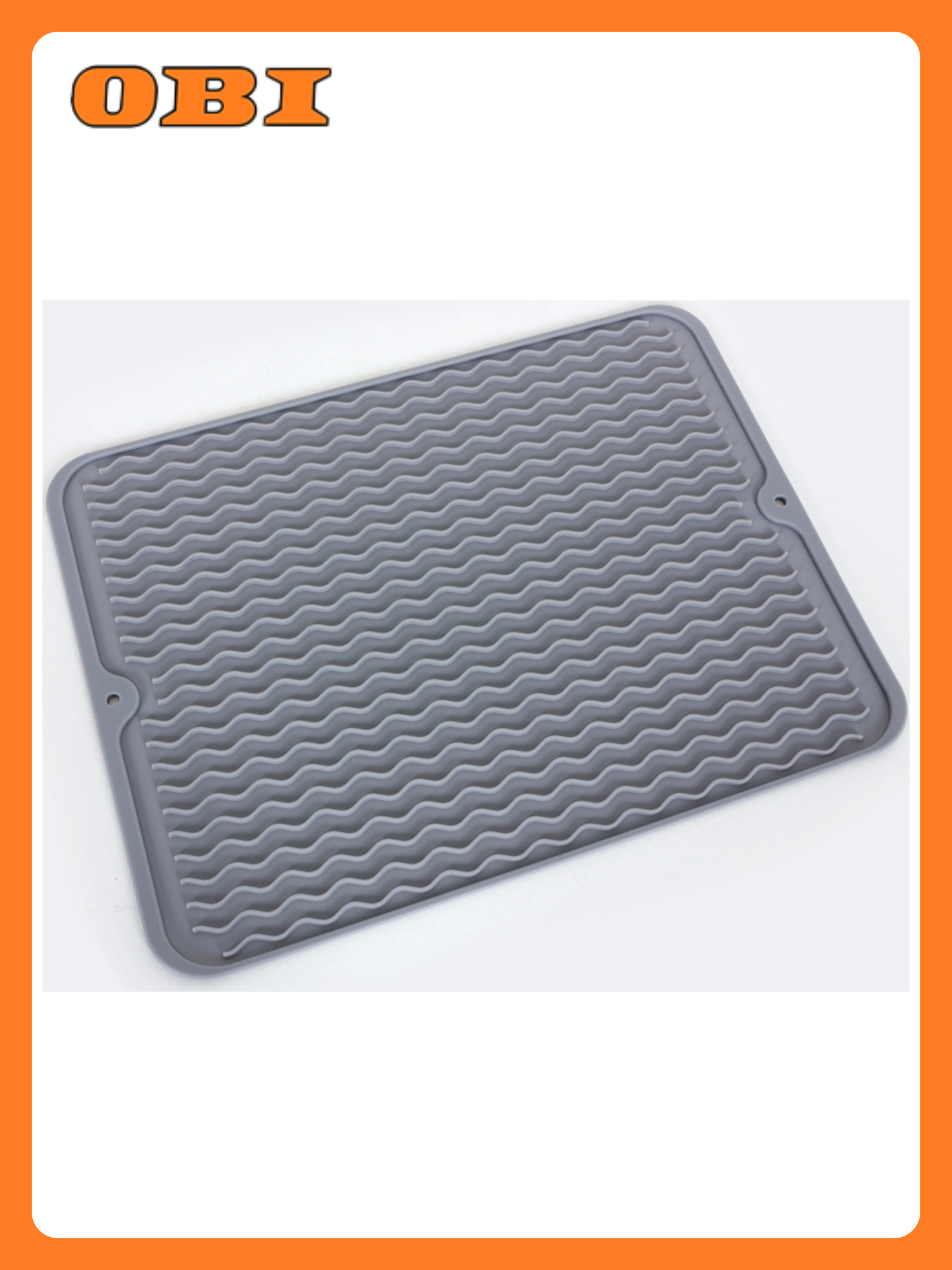 Коврик для кухни. Силиконовый коврик для сушки посуды 40х30 см серый