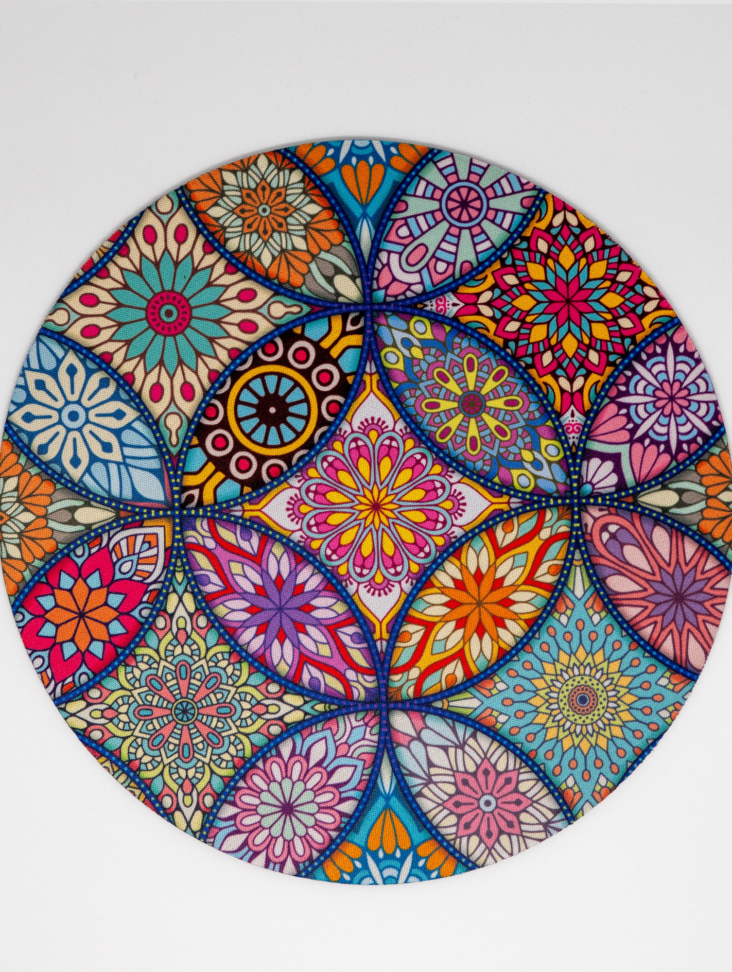 Коврик для компьютерной мыши круглый, 20 см, разноцветный