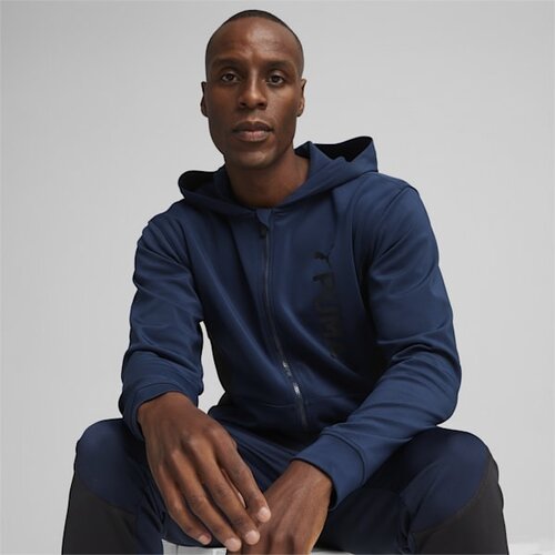 Олимпийка PUMA Fit Double Knit Fz Hoodie, размер M, синий толстовка reebok ri ft fz hoodie gj0644 l