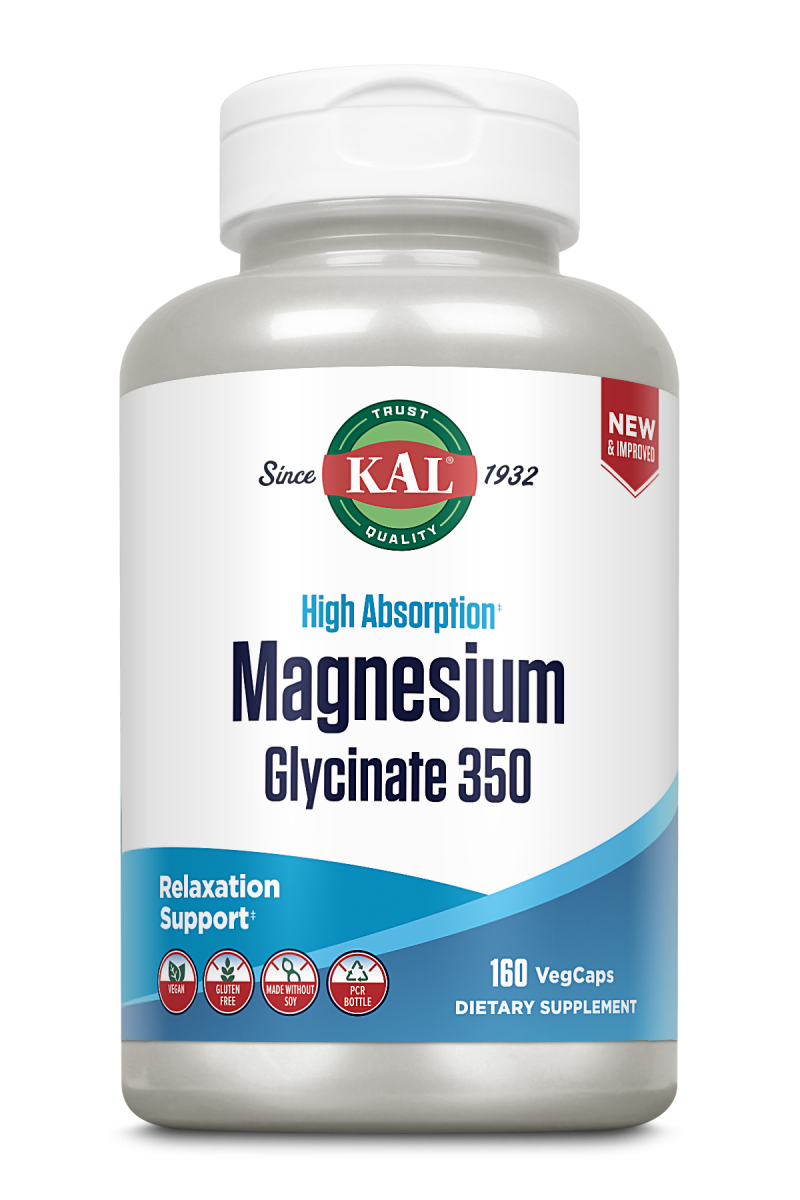 Капсулы KAL Magnesium Glycinate, Vegcaps , 260 г, 350 мг, 160 шт.