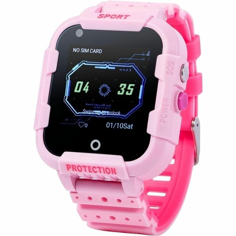 Для детей Wonlex Детские умные часы Smart Baby Watch Wonlex KT12, GPS, WiFi, камера, розовые противоударные водонепроницаемые)