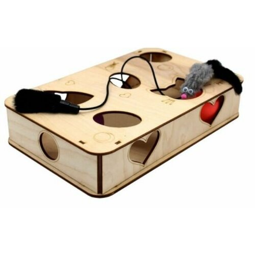 GoSi sh-07552 Игровая платформа длЯ кошек Прямоугольник-S с шариками и игрушкой, 93302 (1 шт)