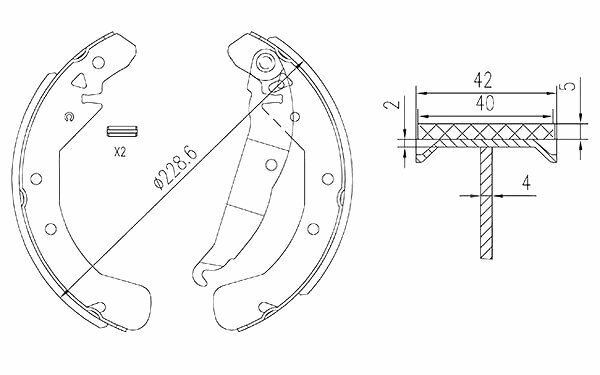 Zekkert Колодки тормозные барабанные задние для Opel Astra F 91-, Astra G II 98-, Astra H 04-, Combo 95-, Vectra B II 95-, Zafira A, B 99-