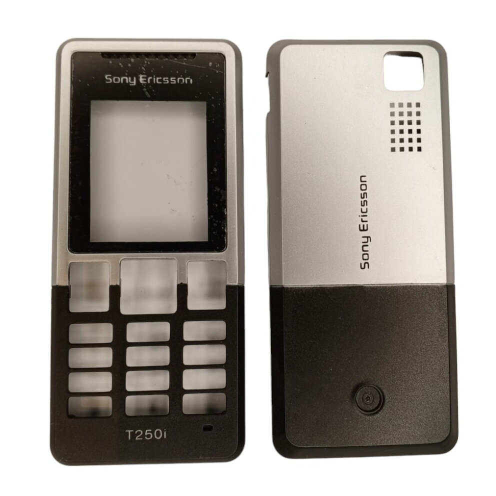 Корпус для Sony Ericsson T250 (Цвет: серебро/черный)