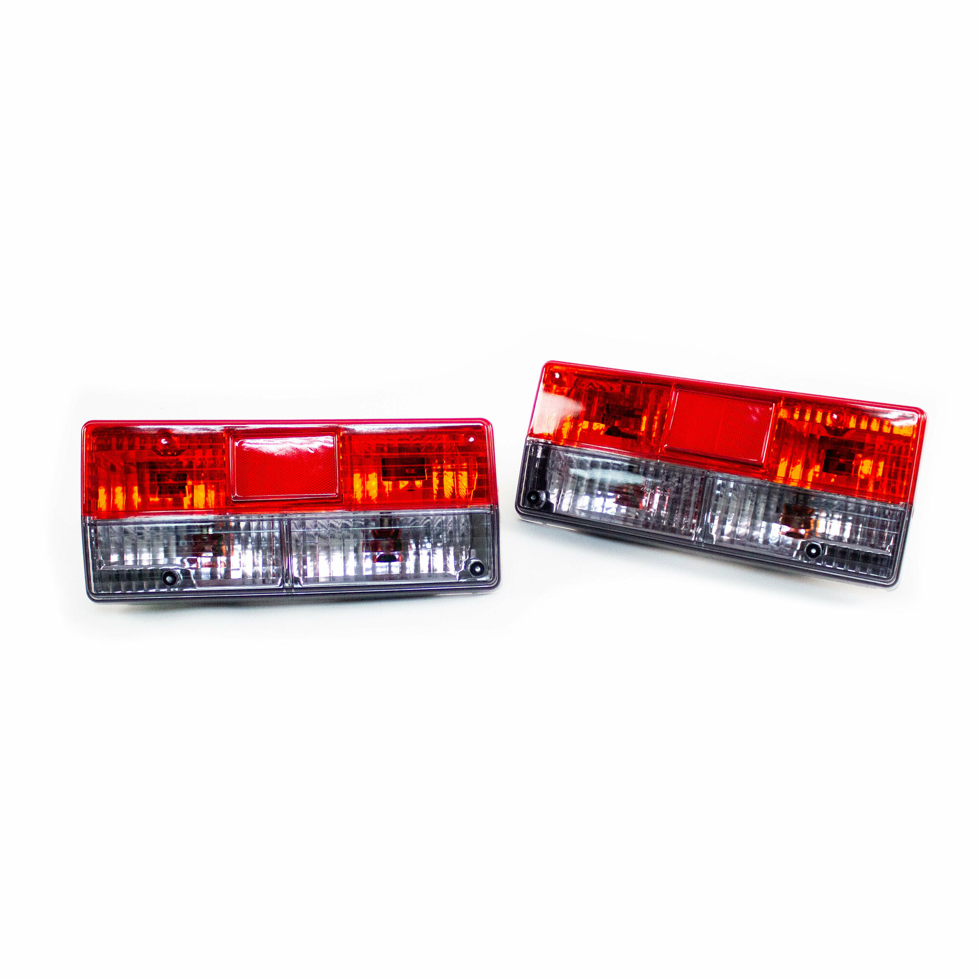Задние фонари ВАЗ 2107, 2105 тюнинг с платами, комплект левый правый фонарь, полоса хрусталь, красно-тонированные