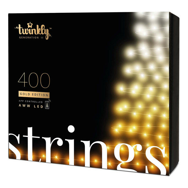 Smart LED гирлянда Twinkly Strings 400 светодиодов W + янтарный + теплый + холодный белый 32 м. (TWS400GOP-BEU)