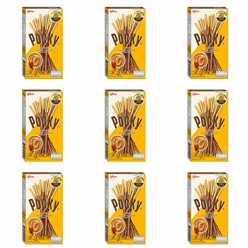 Glico Печенье Pocky в шоколаде с миндалем, 43,5 г, 9 уп