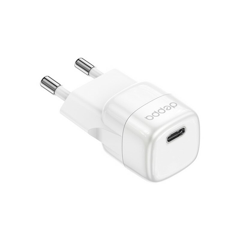 Сетевое зарядное устройство USB-C, Power Delivery, mini GaN, 20Вт, белый, Deppa, Deppa 11440