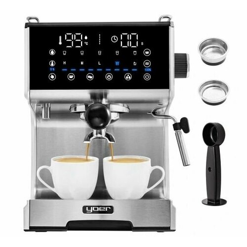Кофемашина рожковая Yoer Barisso 1350 Вт серебристый 3685300₽
