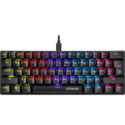Клавиатура Defender GK-380L Striker RU Rainbow механическая 61 клавиша 262700₽