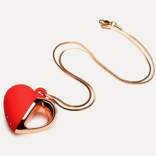 Изображение товара Charmed Vibrating Silicone Heart Necklace - ожерелье с подвеской вибратором, 90 см (красный)