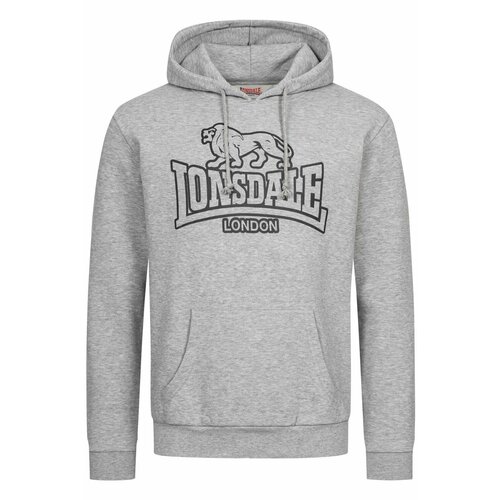 Худи спортивное LONSDALE, размер XL, черный, серый худи vay силуэт свободный удлиненное капюшон карманы размер 50 серый