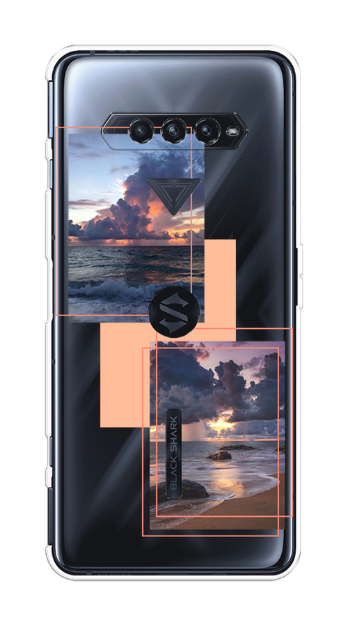Силиконовый чехол на Xiaomi Black Shark 4/4S/4S Pro/4 Pro / Сяоми Black Shark 4/4 Про "Sky collage", прозрачный