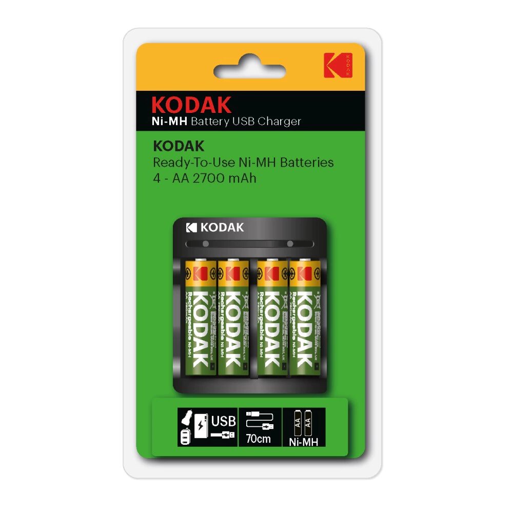 Устройство зарядное KODAK Ni-MH AA/AAA + 4 аккумулятора AA(R6) 2700 mAh
