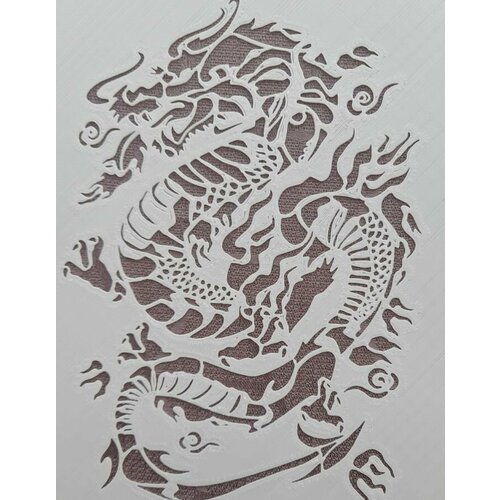 раскраска для акварели китайские мотивы hatber 18р4 26269 Трафарет для творчества Азиатский дракон Китайские мотивы