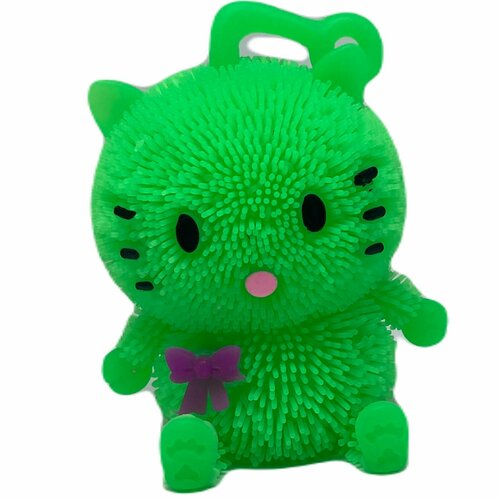 Милый котик Антистресс мягкая светящаяся игрушка Зеленая