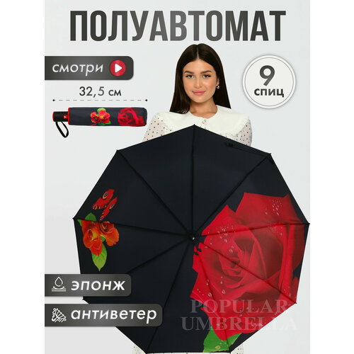 Зонт Rainbrella, черный, красный