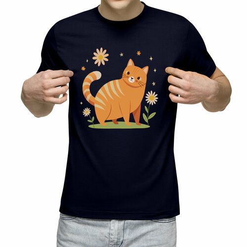 Футболка Us Basic, размер S, синий футболка бойфренд тельняшка оранжевая рыжий кот