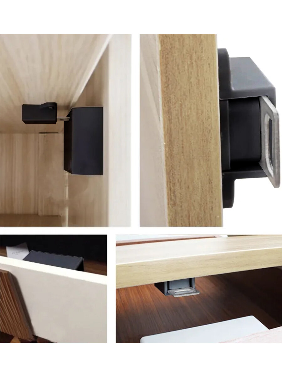 Фурнитура Для Мебели Электронный замок невидимка для шкафчиков черный