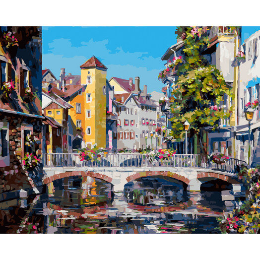 Картина по номерам Белоснежка «Франция. Альпийская Венеция» (40х50 см, Холст на подрамнике)