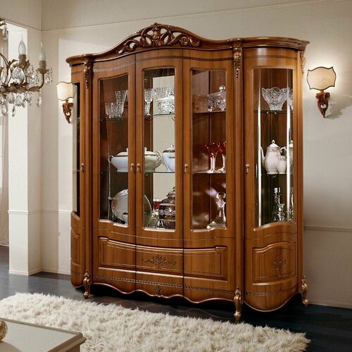 Шкаф-витрина 5-дверный Слониммебель Аллегро 8 орех