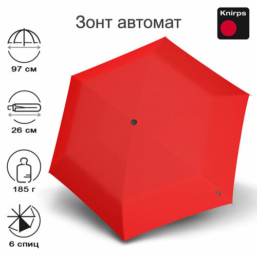Мини-зонт Knirps, красный мини зонт красный