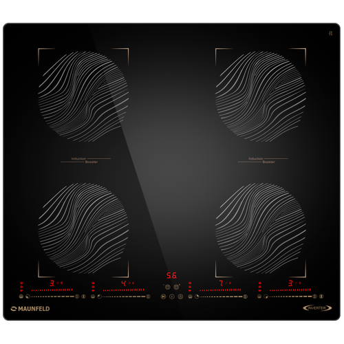 Индукционная варочная панель с объединением зон Bridge Induction MAUNFELD CVI594SB2BKF Inverter индукционная варочная панель с объединением зон bridge induction и booster maunfeld cvi604sbexwh inverter