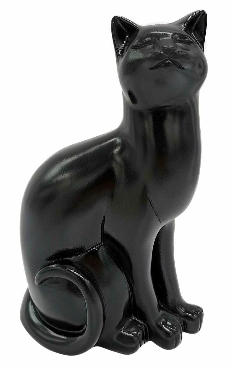 фото Статуэтка Кошка большая 20 см гипс, цвет белый