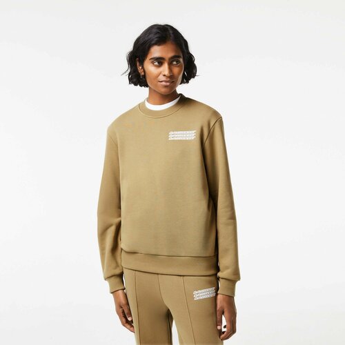 Свитшот LACOSTE, размер T36, бежевый new kanye sunday foam letters cpfm flame velvet loose casual men women loose kanye sweatshirts