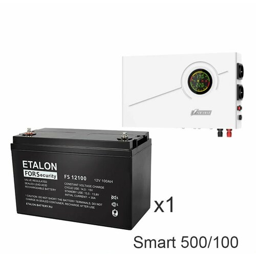 ИБП Powerman Smart 500 INV + ETALON FS 12100 ибп powerman smart 500 inv линейно интерактивный 500ва 300вт 2 euro