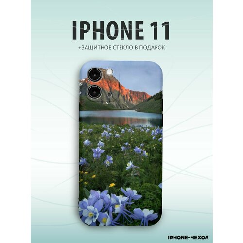 Чехол Iphone 11 природа горы цветы