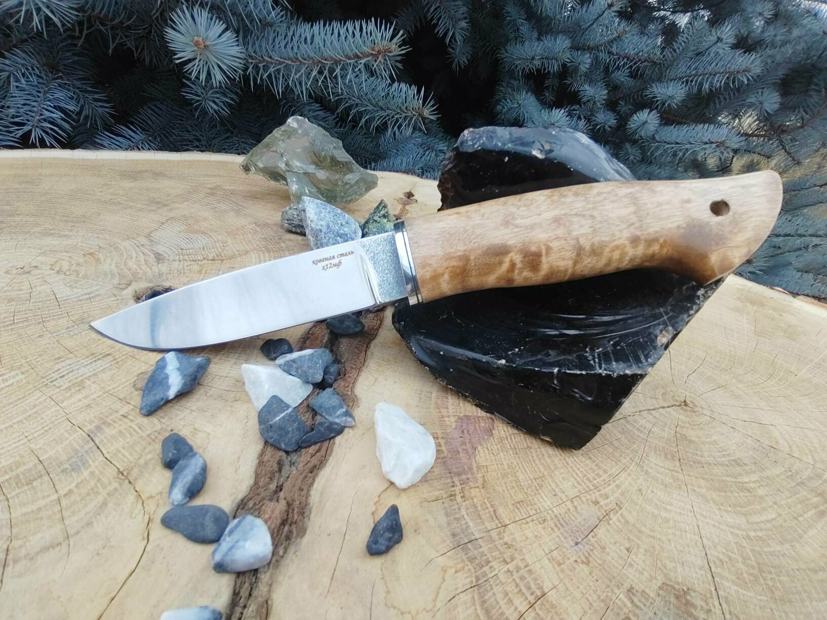 Охотничий нож "Скиф2" х12мф разделочный кованый под якутский