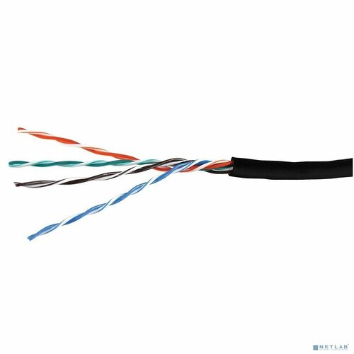 Bion Cable Кабель Кабель витая пара Bion BCL-U5480-381 U/UTP, кат.5e, 4x2x0,48 мм AWG 24, медь, одножильный, PE, для внешней прокладки, 305м, черный чёрный