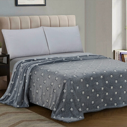 Изображение товара Плед евро размер 200х220 Cleo Bamboo мягкий пушистый с рисунком, велсофт