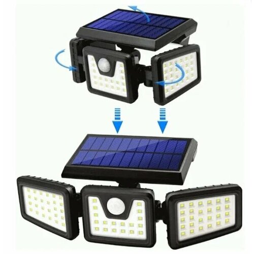 Черный настенный уличный светильник Split Solar Wall Lamp