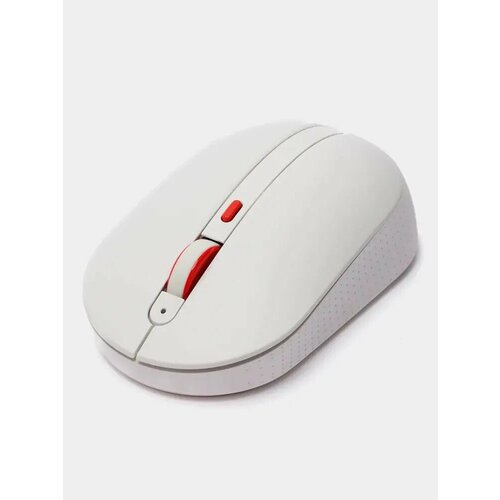 Мышь беспроводная Wireless Mute Mouse белая с красным