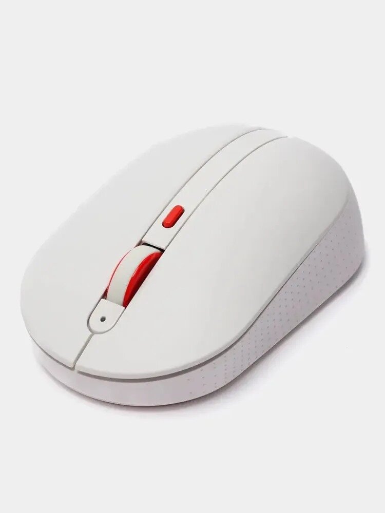 Мышь беспроводная Wireless Mute Mouse белая с красным