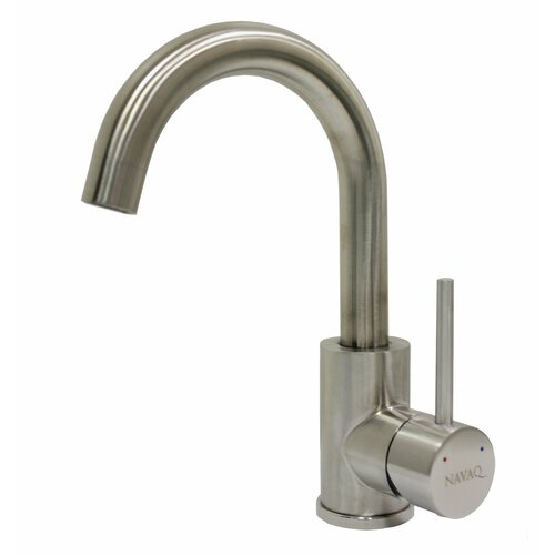 Смеситель NAVAQ однорукий д/умывальника c пов. изливом, сатин, нерж. сталь