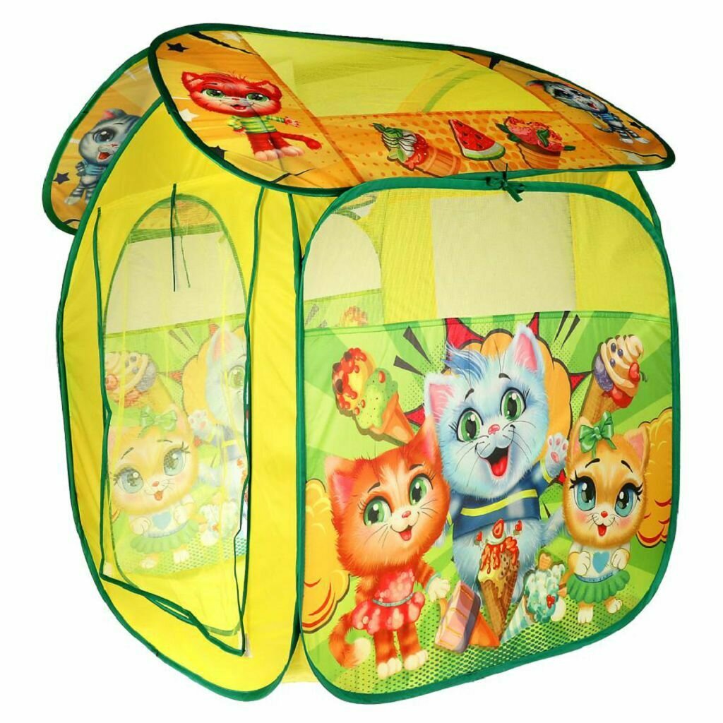 Детская игровая палатка "Коты" ТМ " Размер в собранном виде 83 х 80 х 105 см. В коробк