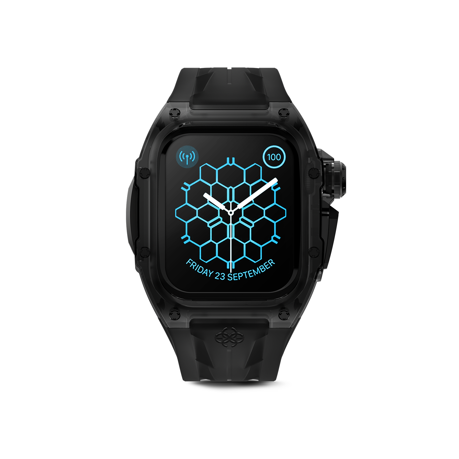 Корпус для часов Golden Concept для Apple Watch 45 мм, нейлон / резина / нержавеющая сталь, черный