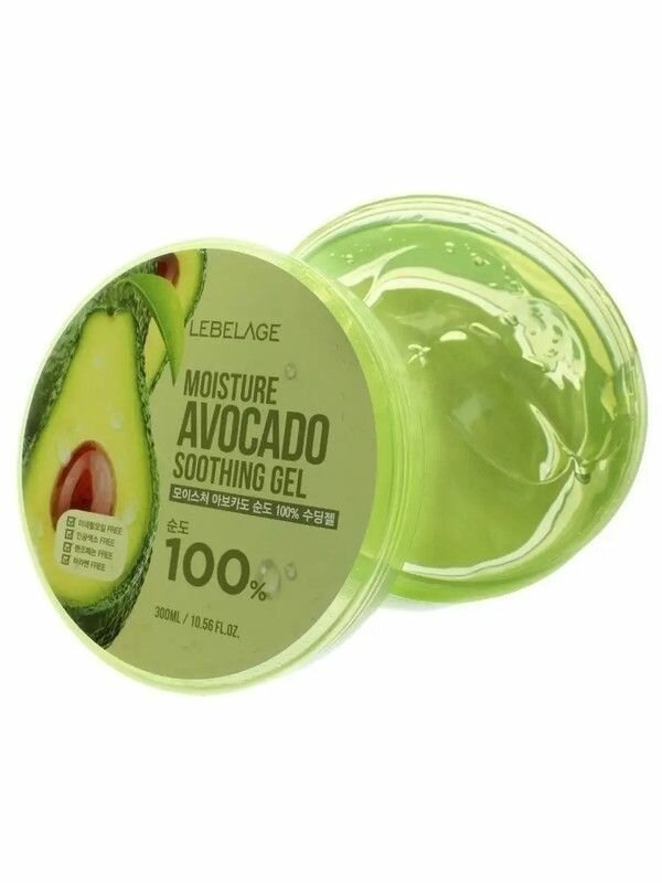 LEBELAGE Гель для тела Moisture Avocado 100% Soothing Gel, успокаивающий, с авокадо, 300 мл