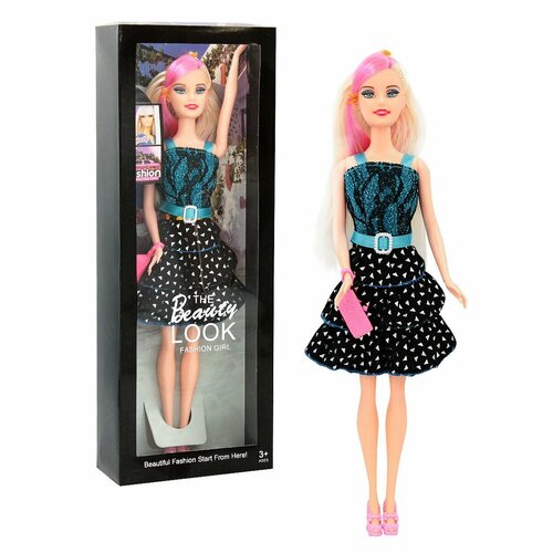 Кукла Beauty Look Fashion Girl 29 см черное платье ZR-051-KR3
