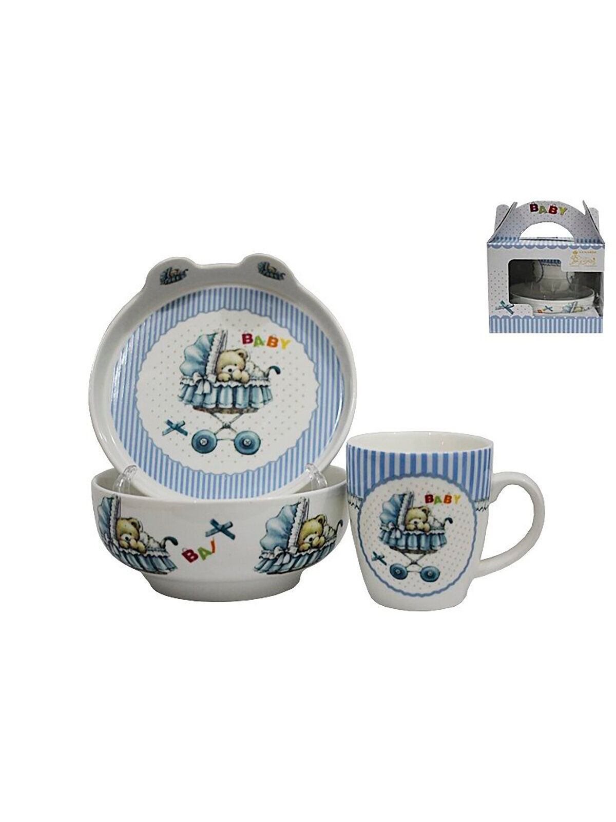 фото Набор детской посуды Lenardi 3 предмета, из фарфора