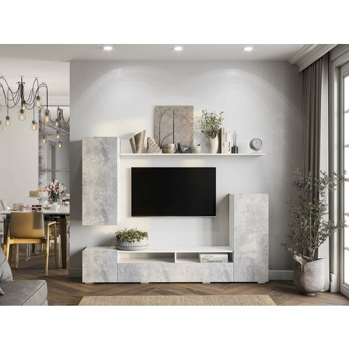 Гостиная Мебелони Диаманд Белый Цемент светлый 15770₽