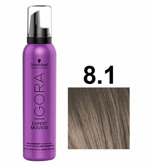 Igora Expert Mousse Краситель для волос 8/1 средний русый сандрэ 100мл