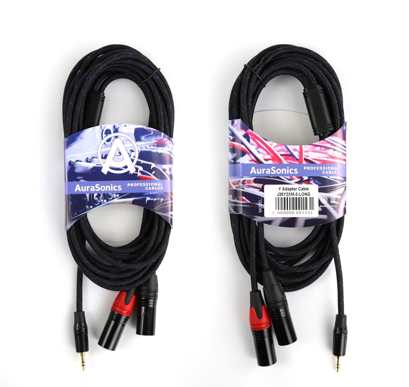 AuraSonics J35Y2XM-3-LONG Y-кабель jack 3.5 — 2 x XLR, 3м, до 50 В