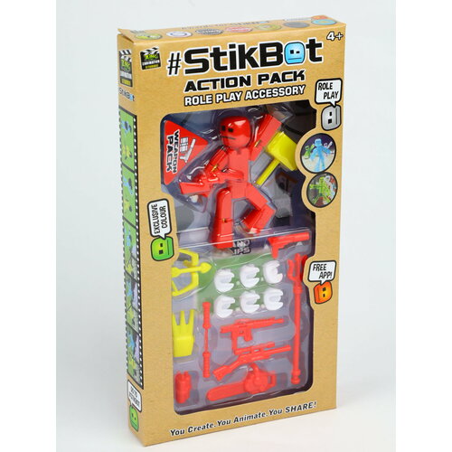 Фигурка Стикбот (Stikbot) с аксессуарами/Игровой набор Stikbot Анимационная фигурка