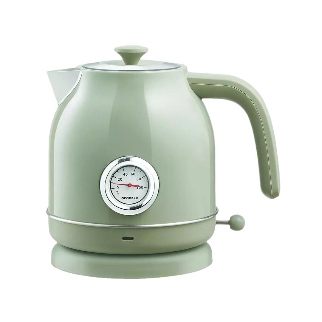 Электрический чайник Qcooker Retro Electric Kettle QS-1701, 1.7л, с датчиком температуры, EU, зеленый