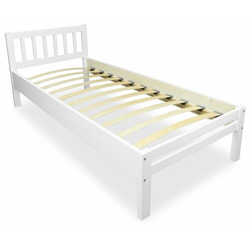 Кровать односпальная HESBY Массив 90х200 см белая 7441₽